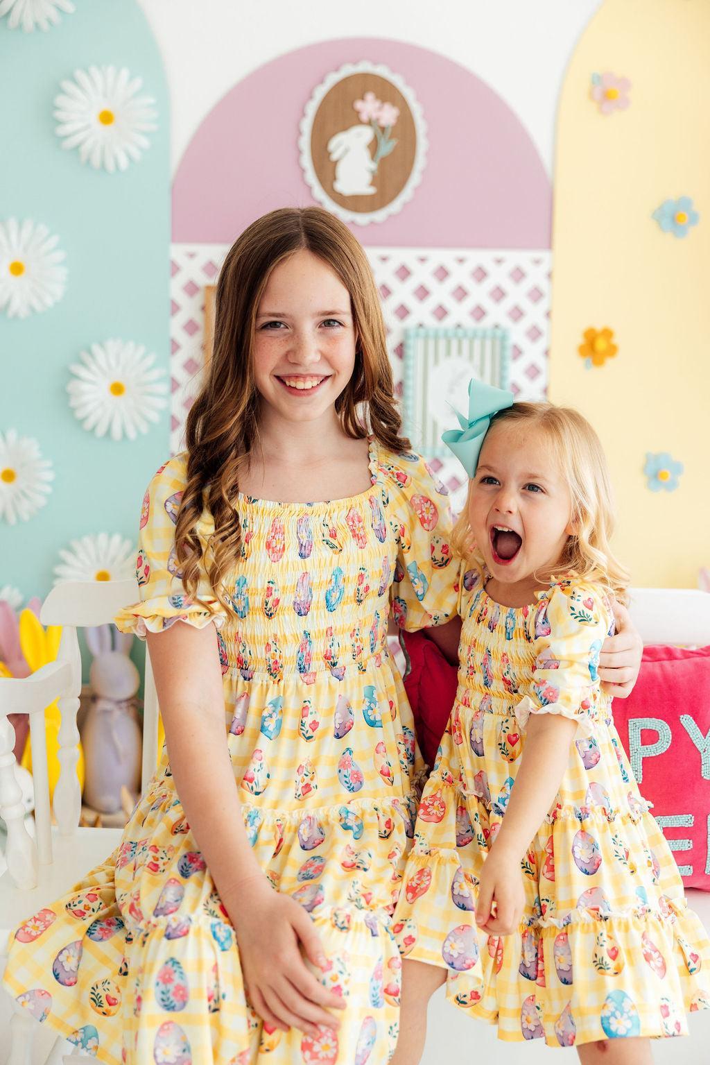 Easter Picnic Smocked Ruffle Dress