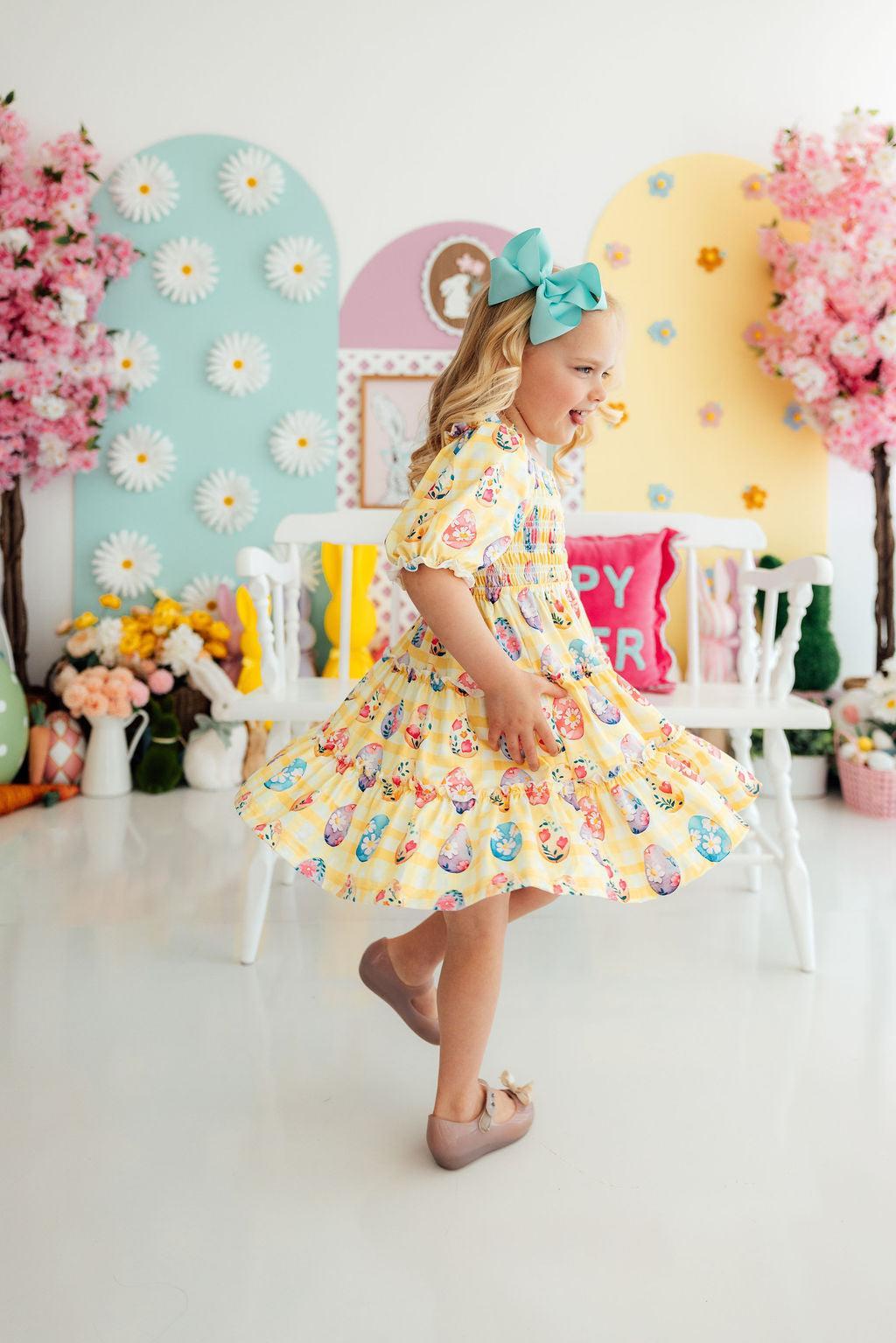 Easter Picnic Smocked Ruffle Dress