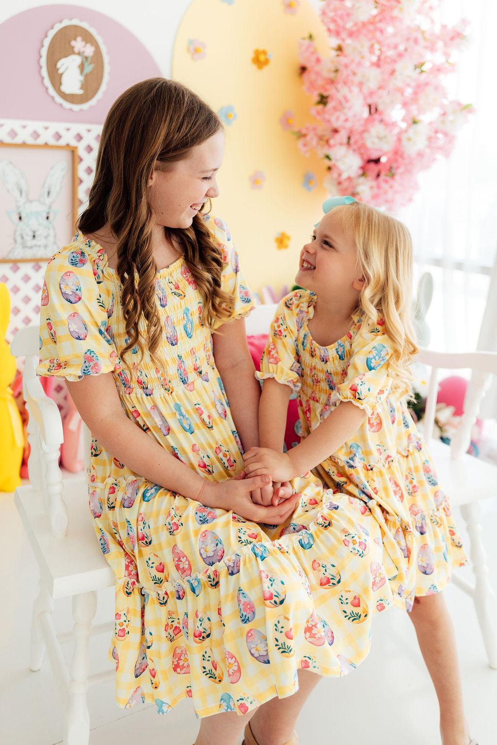 Easter Picnic Smocked Ruffle Dress